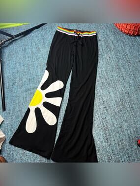 Dolls Kill x Delia's Dazzle Blossom Thermal Flare Pants Women's Size Small Y2K